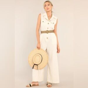 Mustard Seed Cream Sleeveless Jumpsuit